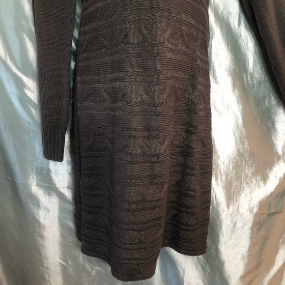 Grey cabled classy sweater dress, L - Picture 4 of 7